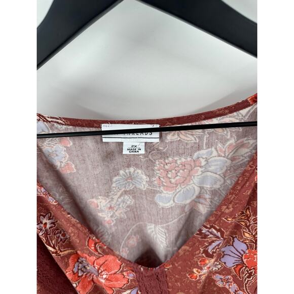 LA Threads Plus Size Boho Midi Floral Dress Size 2X - Picture 3 of 7